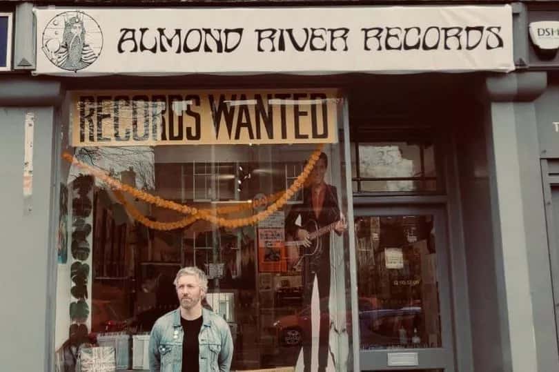 Andy outside our shop in Corstorphine